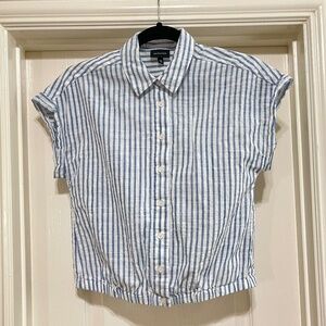 Who What Wear Button Shirt Cap Sleeve